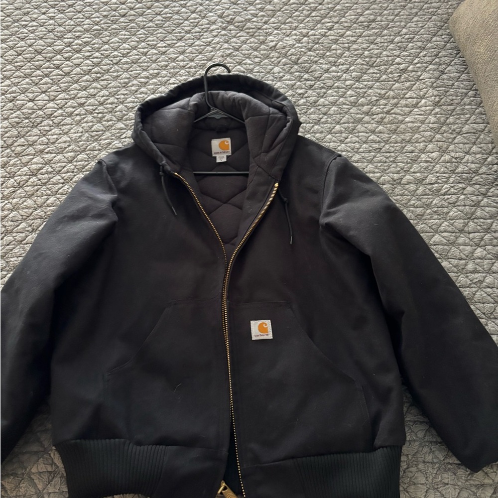 Carhartt Men's Black Quilted Hooded Jacket